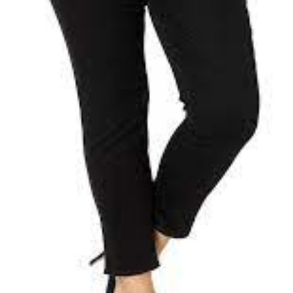 NWT NYDJ PULL-ON SKINNY ANKLE JEANS WITH SIDE SLIT BLACK PLUS 22W- LIFT TUCK - Picture 6 of 13